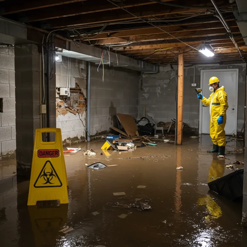 Flooded Basement Electrical Hazard in Lumber City, GA Property