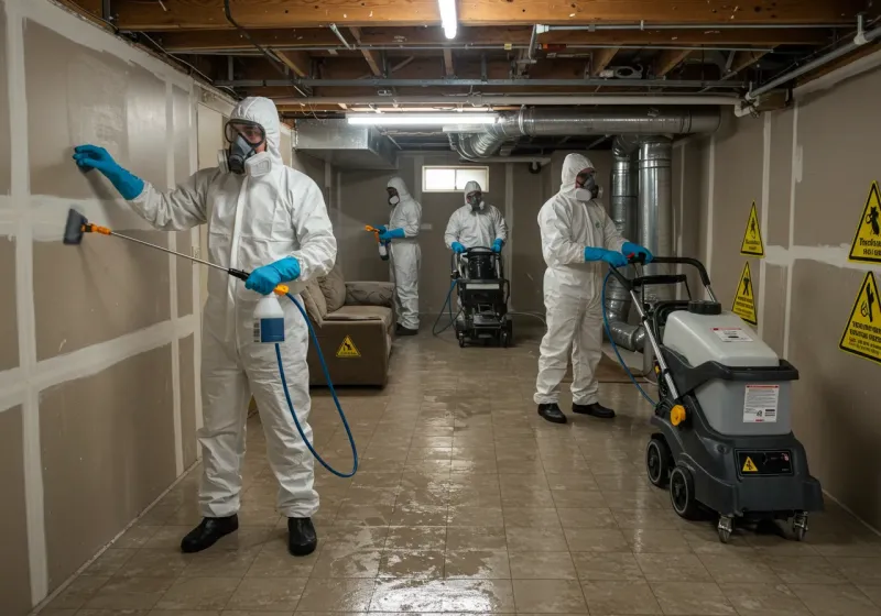 Basement Moisture Removal and Structural Drying process in Lumber City, GA